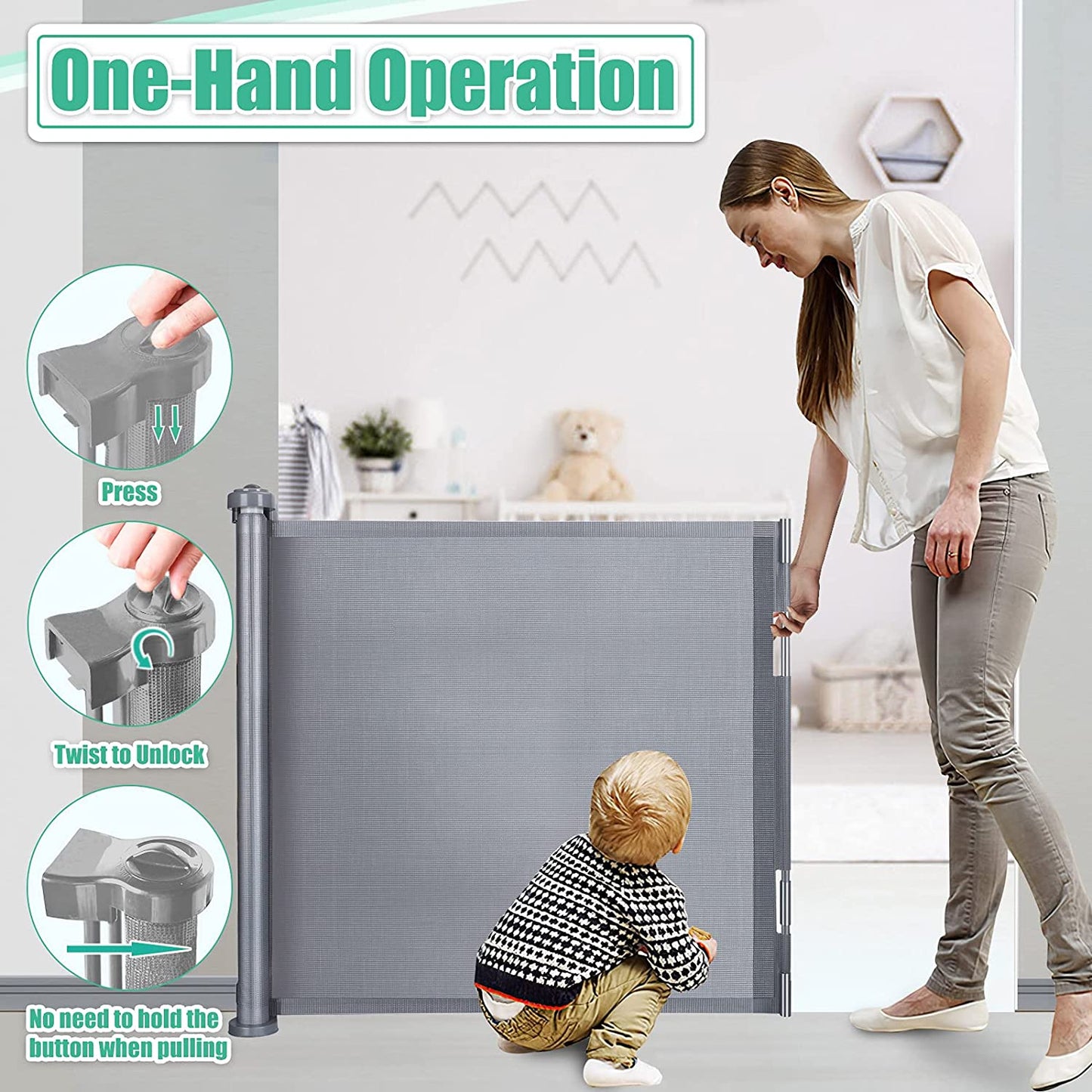 3m Extra Wide Retractable Baby Safety Gate