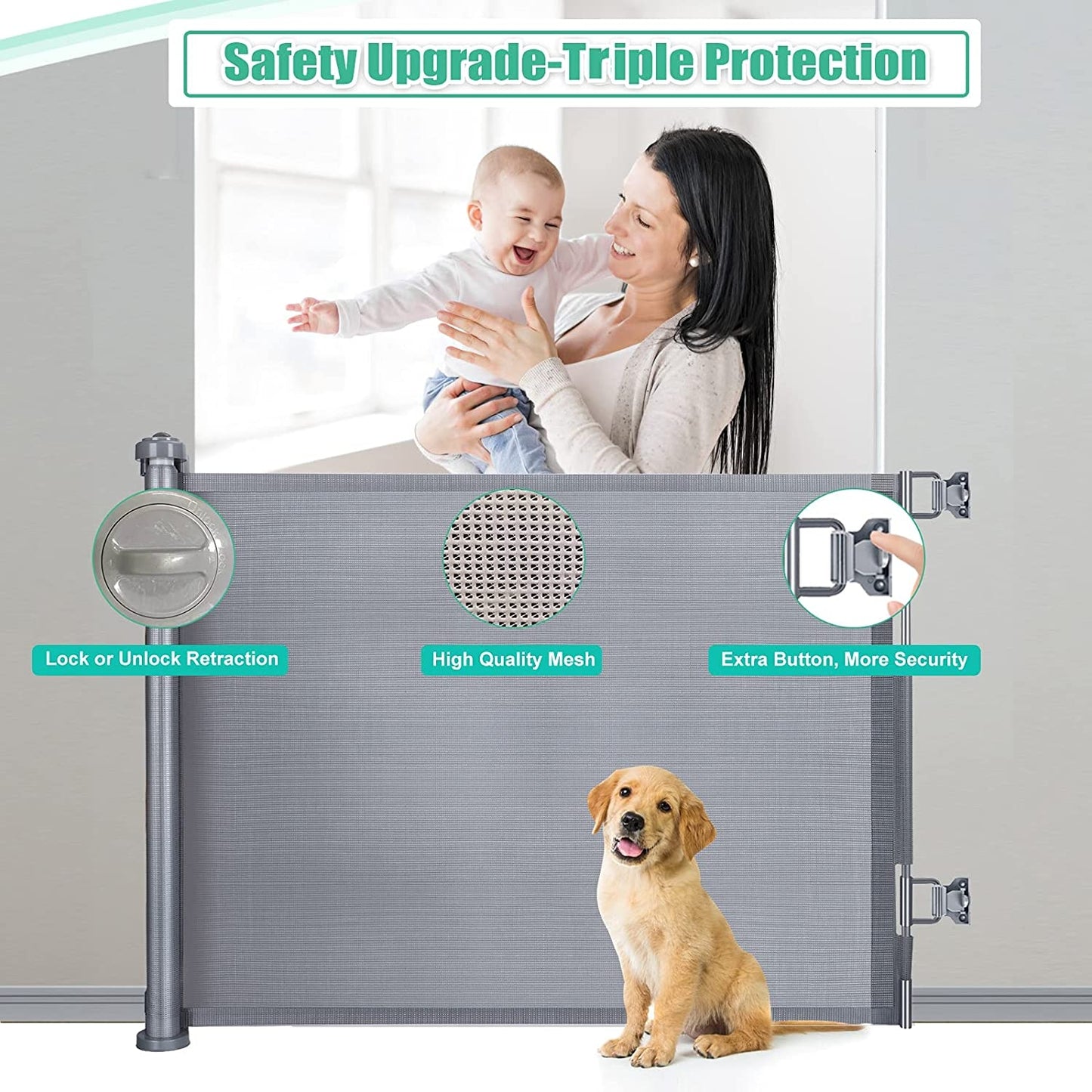 3m Extra Wide Retractable Baby Safety Gate