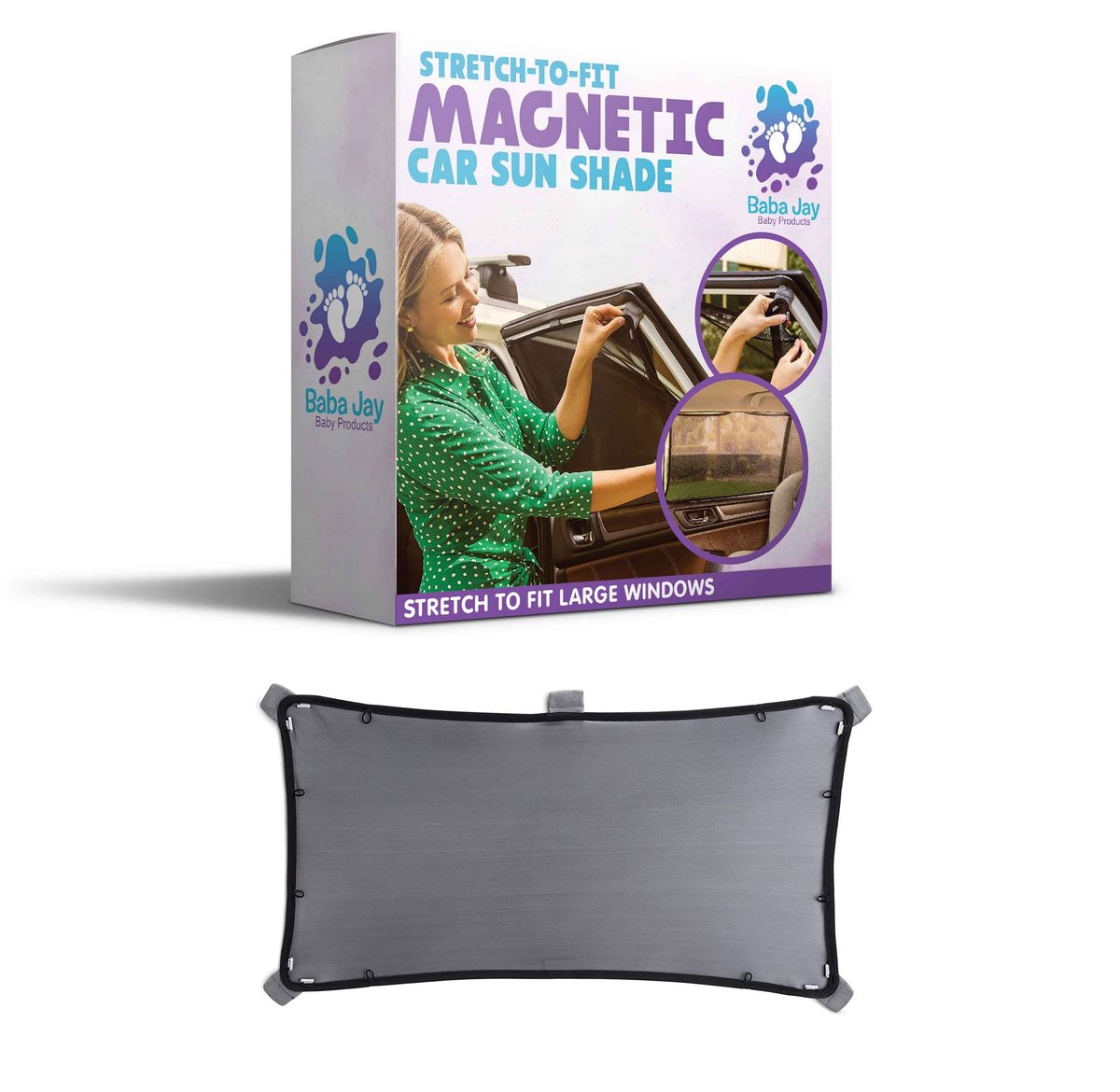 Stretch-to-fit Magnetic Car Sun Shade