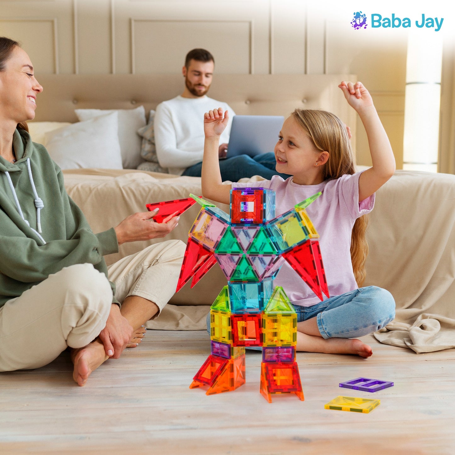 Magnetic Diamond Tiles - Base Set - 45 Pieces