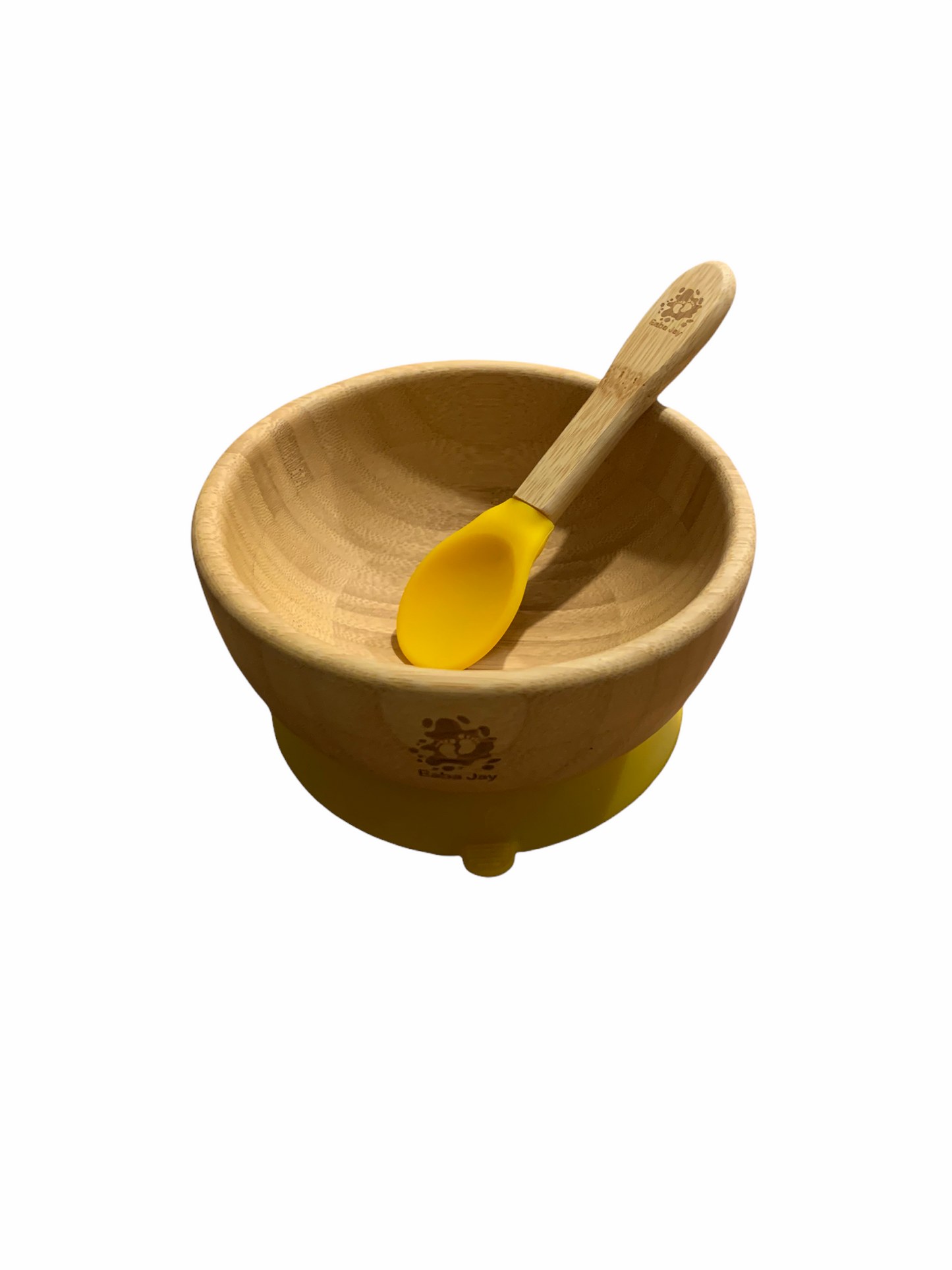 Non-slip Bamboo Baby Feeding Bowl and Spoon Set