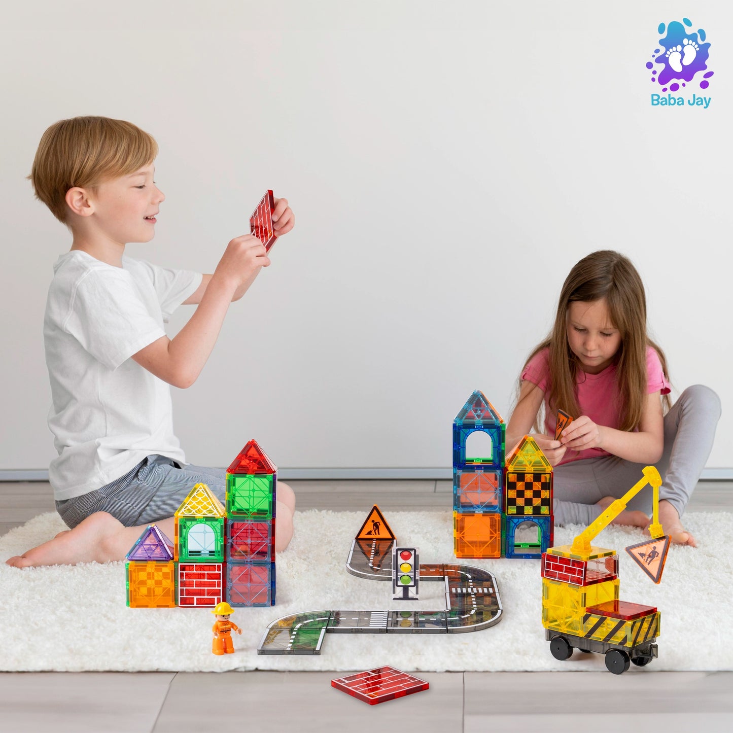 Magnetic Tiles Expansion Pack - 2x Cranes